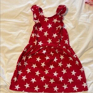 Red Star Patterned Kids Dress